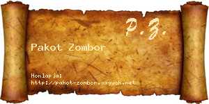Pakot Zombor névjegykártya